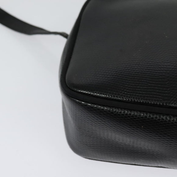 Salvatore Ferragamo Shoulder Bag Leather Black Gold Auth BA2112