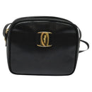 Salvatore Ferragamo Shoulder Bag Leather Black Gold Auth BA2112-13