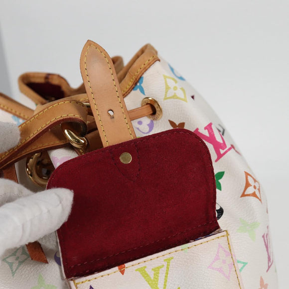 LOUIS VUITTON Monogram Multicolor Petit Noe Bag White M42229 LV Auth BA2116V