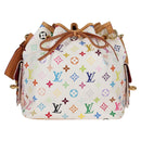 LOUIS VUITTON Monogram Multicolor Petit Noe Bag White M42229 LV Auth BA2116V-13
