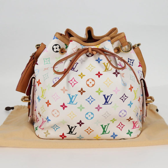 LOUIS VUITTON Monogram Multicolor Petit Noe Bag White M42229 LV Auth BA2116V