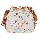 LOUIS VUITTON Monogram Multicolor Petit Noe Bag White M42229 LV Auth BA2116V-2