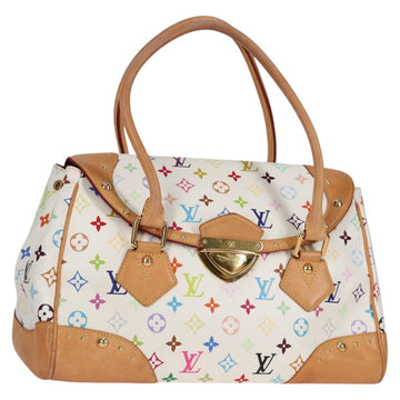 LOUIS VUITTON Monogram Multicolor Beverly GM Hand Bag White M40201 Auth BA2117V