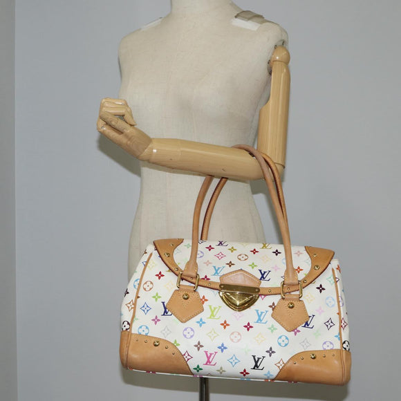 LOUIS VUITTON Monogram Multicolor Beverly GM Hand Bag White M40201 Auth BA2117V