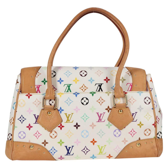 LOUIS VUITTON Monogram Multicolor Beverly GM Hand Bag White M40201 Auth BA2117V