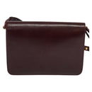 Christian Dior Shoulder Bag Leather Bordeaux Gold Auth BA2119-2