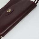 Christian Dior Shoulder Bag Leather Bordeaux Gold Auth BA2119-6