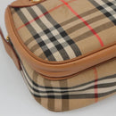 Burberrys Nova Check Shoulder Bag Canvas Beige Gold Auth BA2131-14