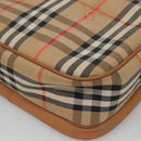 Burberrys Nova Check Shoulder Bag Canvas Beige Gold Auth BA2131-15