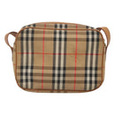 Burberrys Nova Check Shoulder Bag Canvas Beige Gold Auth BA2131-2