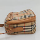 Burberrys Nova Check Shoulder Bag Canvas Beige Gold Auth BA2131-4