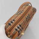 Burberrys Nova Check Shoulder Bag Canvas Beige Gold Auth BA2131-6