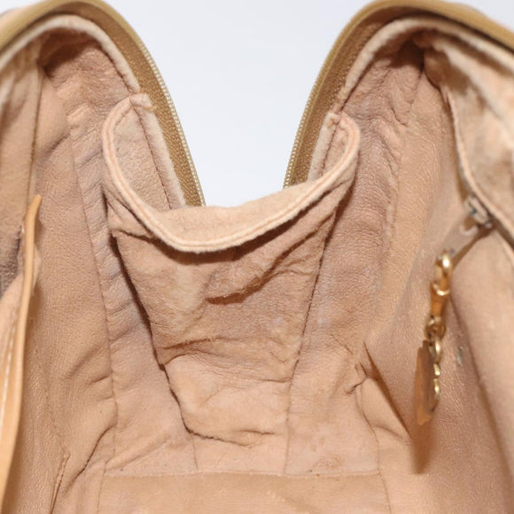 GUCCI Micro GG Supreme Hand Bag PVC Beige Gold 000 39 0030 Auth BA2146