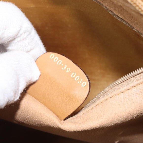 GUCCI Micro GG Supreme Hand Bag PVC Beige Gold 000 39 0030 Auth BA2146