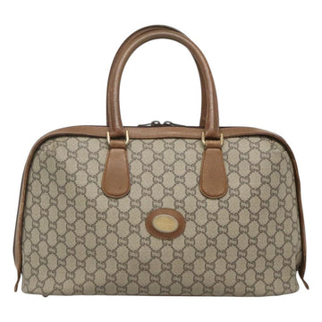 GUCCI GG Plus Supreme Boston Bag PVC Beige Gold Auth BA2149 - 0
