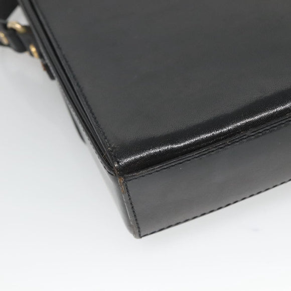 BALLY Shoulder Bag Leather Black Gold Auth BA2151