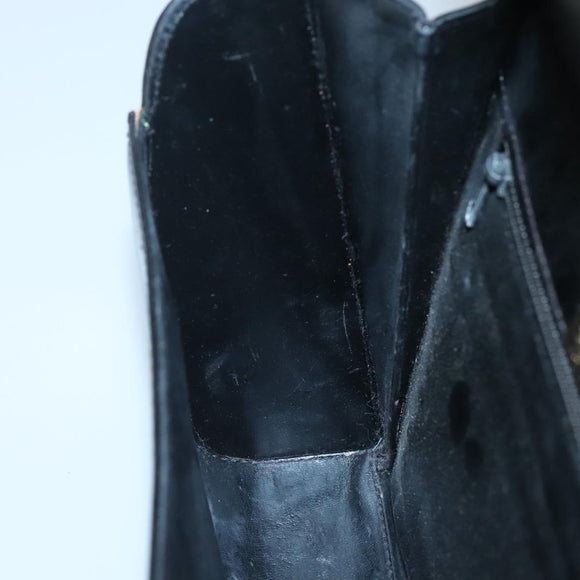 BALLY Shoulder Bag Leather Black Gold Auth BA2151