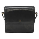 BALLY Shoulder Bag Leather Black Gold Auth BA2151-13