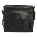 BALLY Shoulder Bag Leather Black Gold Auth BA2151-2