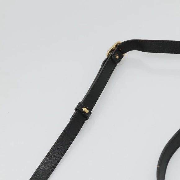 BALLY Shoulder Bag Leather Black Gold Auth BA2151