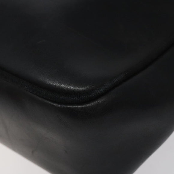 Salvatore Ferragamo Shoulder Bag Leather Black Gold Auth BA2152