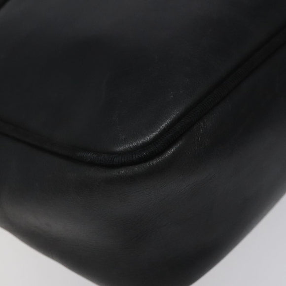 Salvatore Ferragamo Shoulder Bag Leather Black Gold Auth BA2152