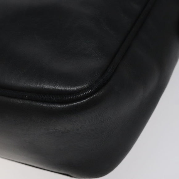 Salvatore Ferragamo Shoulder Bag Leather Black Gold Auth BA2152