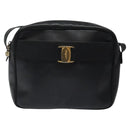 Salvatore Ferragamo Shoulder Bag Leather Black Gold Auth BA2152-13