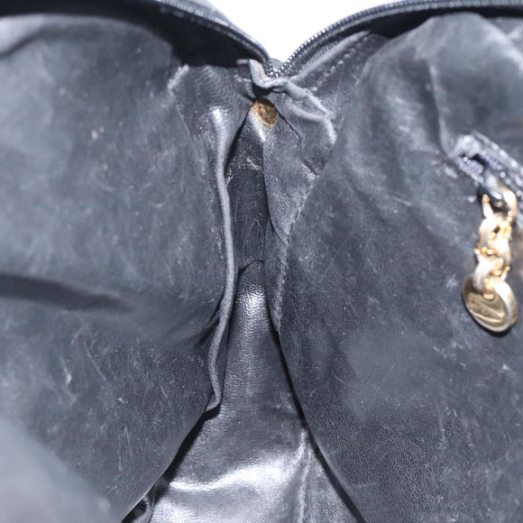 Salvatore Ferragamo Shoulder Bag Leather Black Gold Auth BA2152