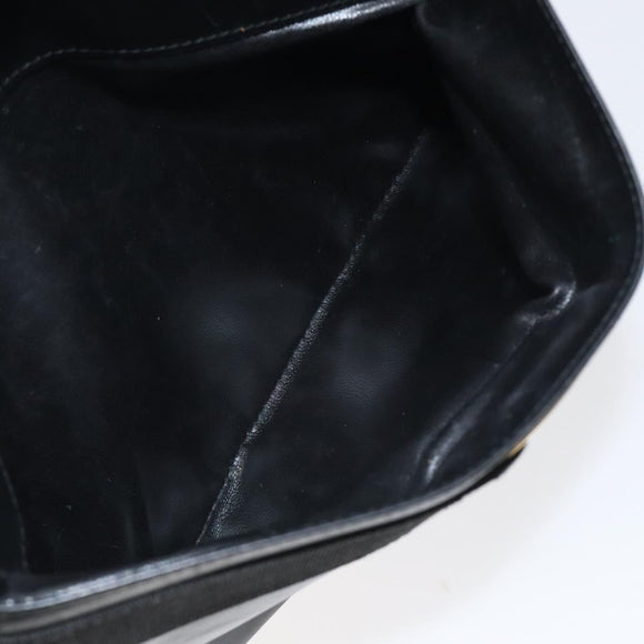 Salvatore Ferragamo Shoulder Bag Leather Black Gold Auth BA2152