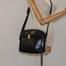 Salvatore Ferragamo Shoulder Bag Leather Black Gold Auth BA2152-23