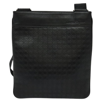 Salvatore Ferragamo Shoulder Bag Leather Black Silver Auth BA2153 - 0