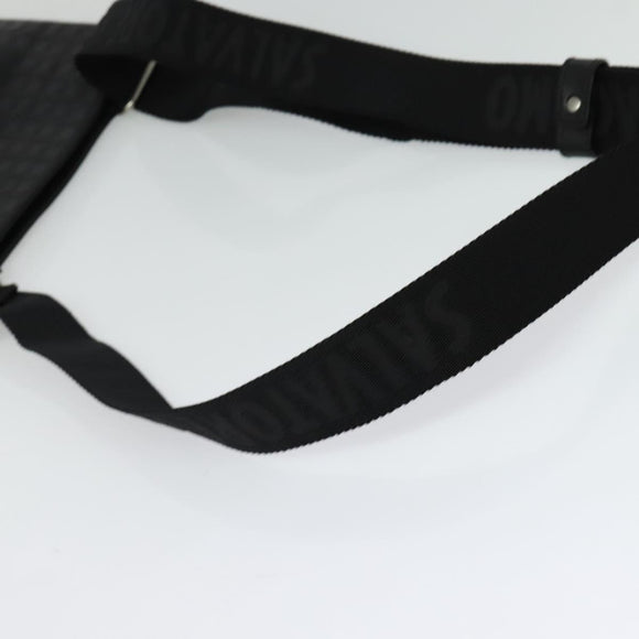 Salvatore Ferragamo Shoulder Bag Leather Black Silver Auth BA2153