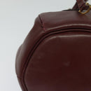 CARTIER Must Line Shoulder Bag Leather Bordeaux Gold Auth BA2156-9