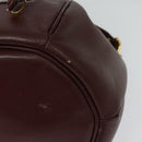 CARTIER Must Line Shoulder Bag Leather Bordeaux Gold Auth BA2156-10