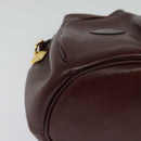 CARTIER Must Line Shoulder Bag Leather Bordeaux Gold Auth BA2156-14