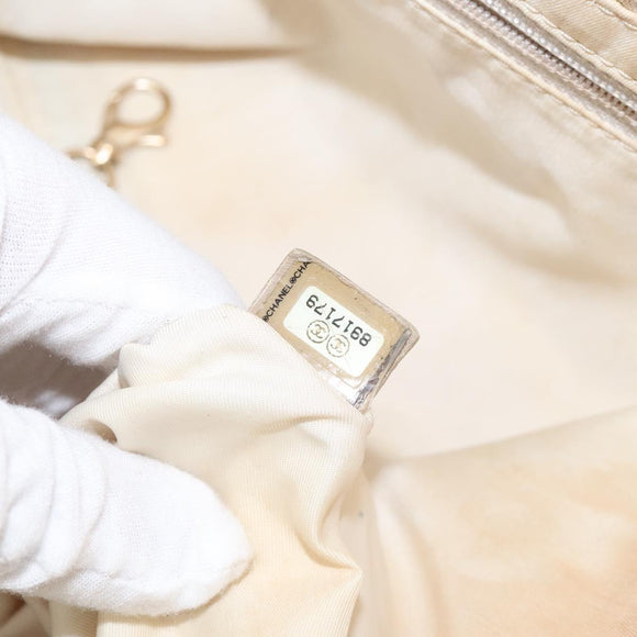 CHANEL New Travel Line Tote Bag Nylon Beige CC Auth BA2157