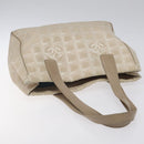 CHANEL New Travel Line Tote Bag Nylon Beige CC Auth BA2157-6