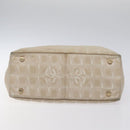 CHANEL New Travel Line Tote Bag Nylon Beige CC Auth BA2157-5