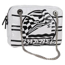 CHANEL Cruise line Chain Shoulder Bag Vinyl White Silver CC Auth BA2159V-1