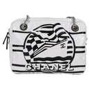 CHANEL Cruise line Chain Shoulder Bag Vinyl White Silver CC Auth BA2159V-2