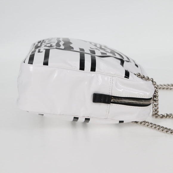CHANEL Cruise line Chain Shoulder Bag Vinyl White Silver CC Auth BA2159V