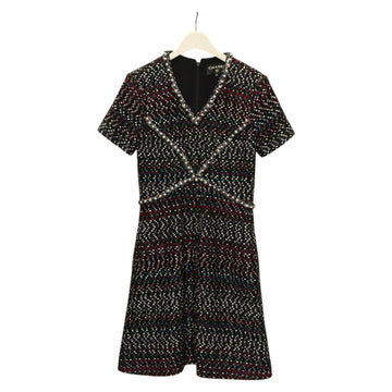 CHANEL One Piece Tweed Navy CC Auth BA2161AM