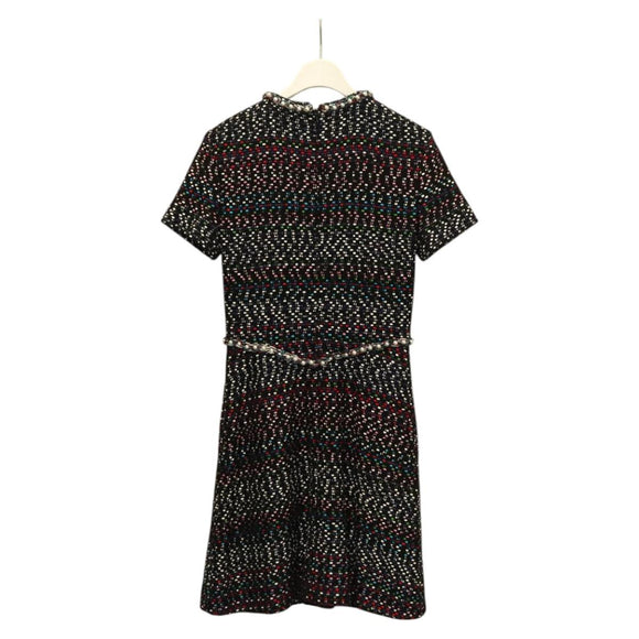 CHANEL One Piece Tweed Navy CC Auth BA2161AM