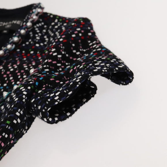 CHANEL One Piece Tweed Navy CC Auth BA2161M