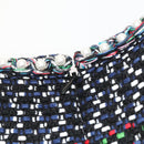 CHANEL One Piece Tweed Navy CC Auth BA2161AM-7