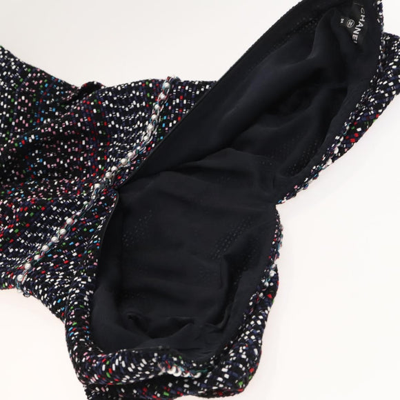 CHANEL One Piece Tweed Navy CC Auth BA2161AM