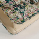 CHANEL Chain Matelasse Shoulder Bag Tweed White CC Auth BA2164AM-15