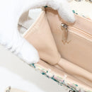 CHANEL Chain Matelasse Shoulder Bag Tweed White CC Auth BA2164AM-24