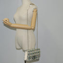 CHANEL Chain Matelasse Shoulder Bag Tweed White CC Auth BA2164AM-27